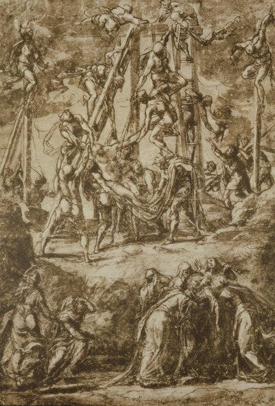 Studie für die Kreuzabnahme von Domenico Robusti Tintoretto