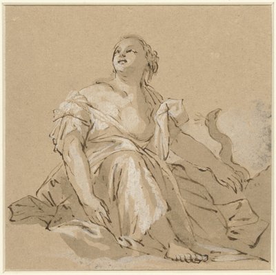 Sitzende Juno auf Wolken von Domenico Zanetti (attributed to)