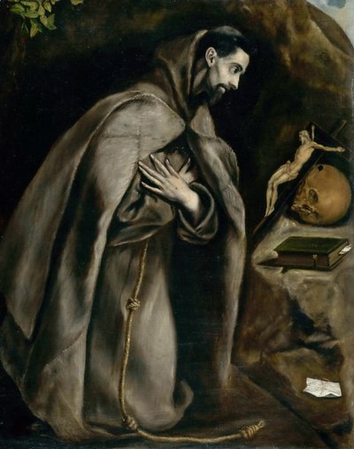Der heilige Franziskus betet von Dominico El Greco