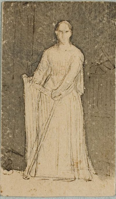 Frau mit Harfe von Dominique Papety