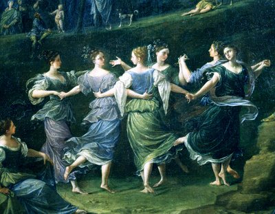 Tänzerinnen, Detail aus Tanz der Nymphen, 1724-25 von Donato Creti