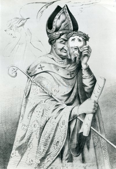 Karikatur von Papst Pius IX. (1792-1878) von Dutch School