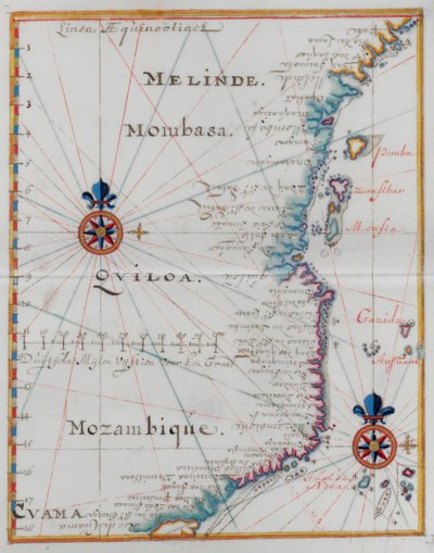 Karte von Mombasa, Ostafrika. von Dutch School