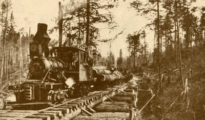 Eine Holzfällerbahn, British Columbia, 1930 von ENA