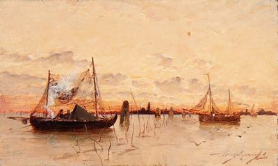 Sonnenuntergang auf der Lagune von E. Aubrey Hunt