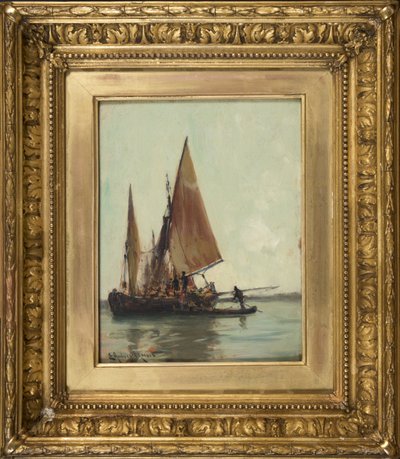 Venezianische Barke auf der Lagune von E. Aubrey Hunt
