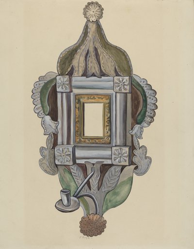 Kerzenleuchter mit Spiegel von E. Boyd