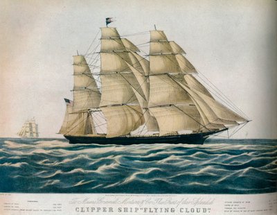 Clipper-Schiff: Flying Cloud, 1852 von E Brown Jr