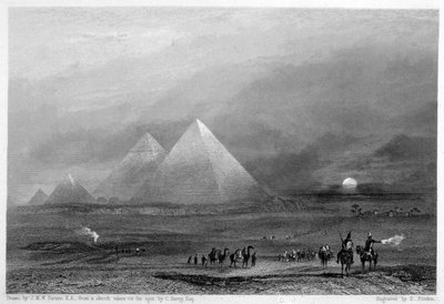 Die Pyramiden, Gizeh, Ägypten, 19. Jahrhundert von E. Finden