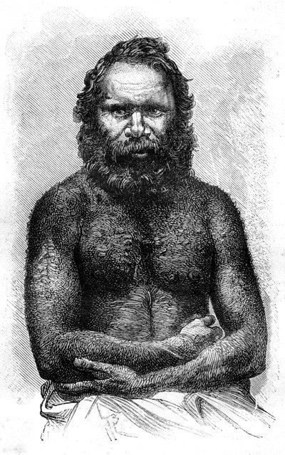 Australischer Aborigine, 1886 von Etienne Antoine Eugene Ronjat