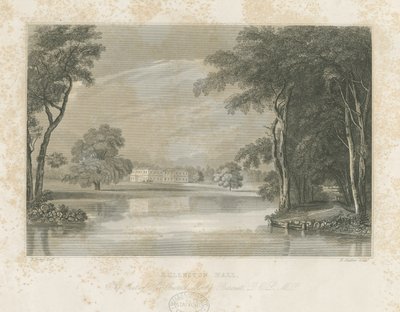 Rolleston Hall: Liniengravur, undatiert [ca. 1840] von E Stalker