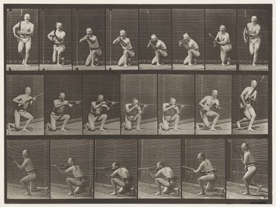 Tafel 356. Knien, schießen und aufstehen von Eadweard Muybridge