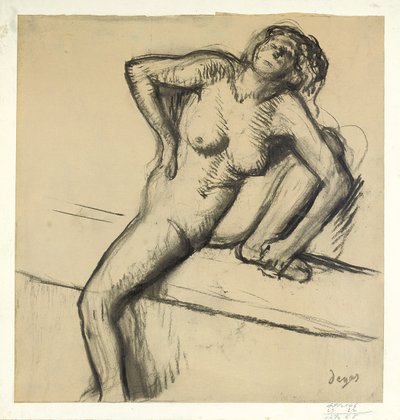 Kauernder Akt von Edgar Degas