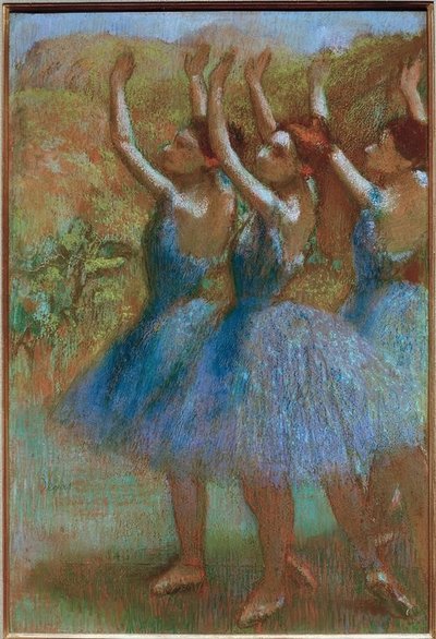 Drei Tänzerinnen in Blau von Edgar Degas