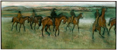 Rennpferde beim Training, um 1880 von Edgar Degas
