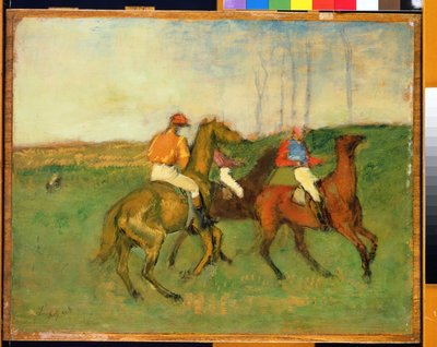 Jockeys und Rennpferde, ca. 1890-95 von Edgar Degas