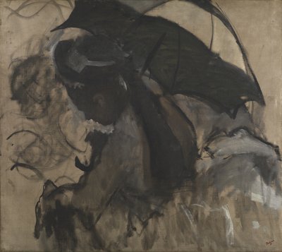 Dame mit einem Sonnenschirm, 1870-72 von Edgar Degas