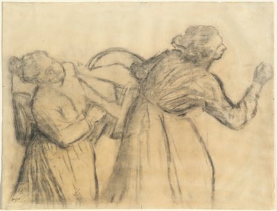 Wäscherin trägt Leinen von Edgar Degas