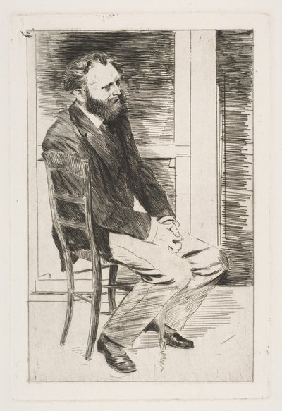 Manet sitzt, nach rechts gewandt, 1864-65 von Edgar Degas