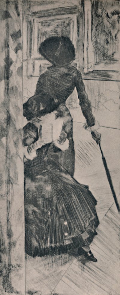 Mary Cassatt im Louvre von Edgar Degas