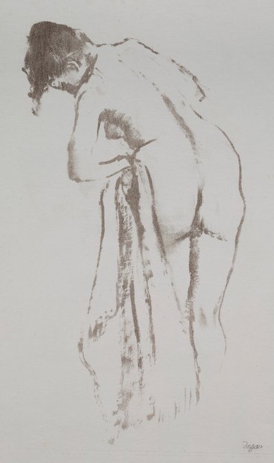 Nackte Frau mit Handtuch, stehend, 1891-92 von Edgar Degas