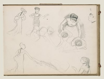 Skizzen von Café-Sängern von Edgar Degas