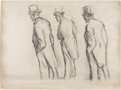 Drei Studien von Ludovic Halévy im Stehen von Edgar Degas