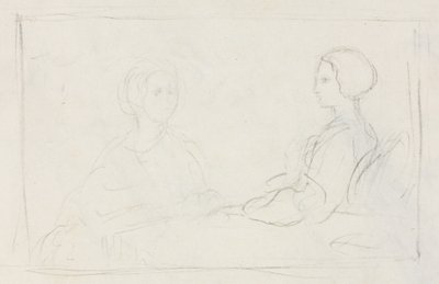 Zwei sitzende Frauen, verso, 1856-1860 von Edgar Degas