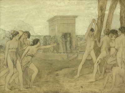 Junge spartanische Mädchen fordern Jungen heraus, ca. 1860 von Edgar Degas