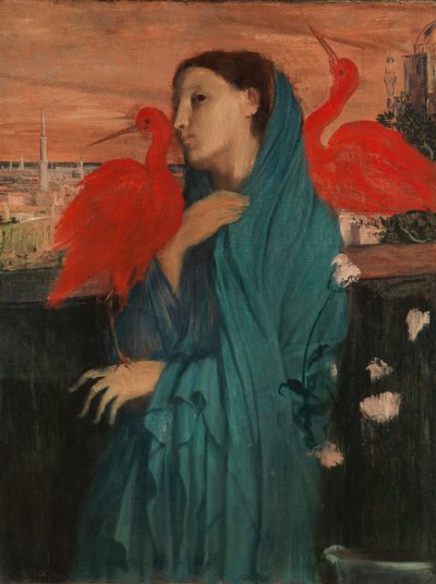 Junge Frau mit Ibis von Edgar Degas