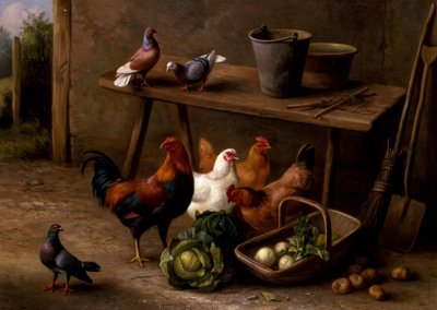 Hühner, Tauben und Tauben von Edgar Hunt