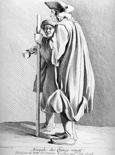 Die Blinden des Quinze-Vingts-Hospitals in Paris von Edmé Bouchardon