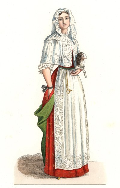 Französische Frau im Morgenkleid von Edmond Lechevallier Chevignard