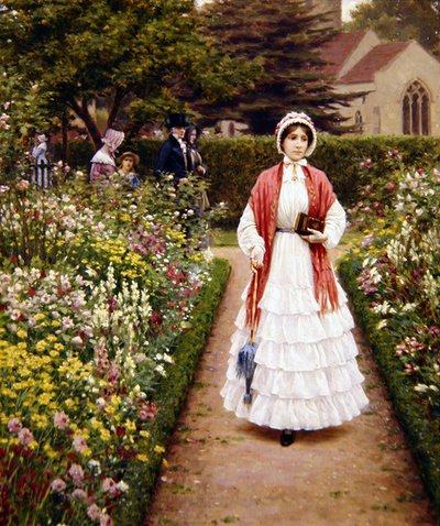 Nach dem Gottesdienst von Edmund Blair Leighton