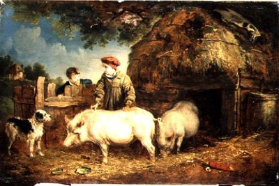 Schweine füttern von Edmund Bristow