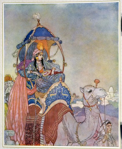 Eine Prinzessin reitet auf einem Kamel von Edmund Dulac
