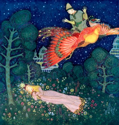 Illustration für das russische Märchen Feuervogel von Edmund Dulac