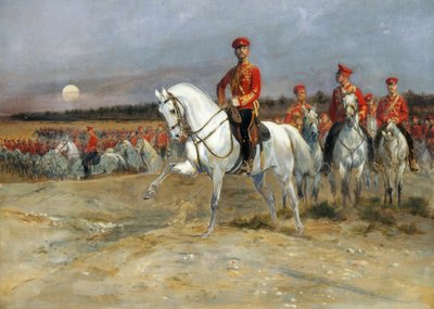 Zarewitsch Nikolaus inspiziert die Truppen von Jean Baptiste Edouard Detaille