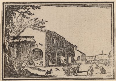 Hof eines Bauernhofs von Edouard Eckman after Jacques Callot