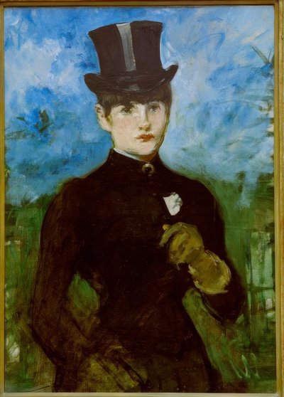 Amazone, blauer Hintergrund von Édouard Manet