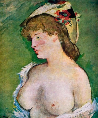 Blonde Frau mit nackten Brüsten, 1878 von Édouard Manet