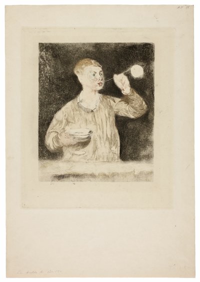 Junge, der Seifenblasen bläst von Édouard Manet