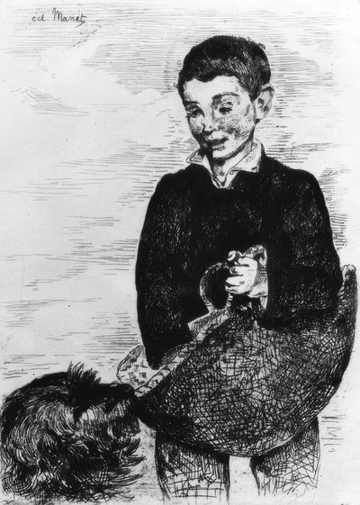 Knabe mit Hund von Édouard Manet