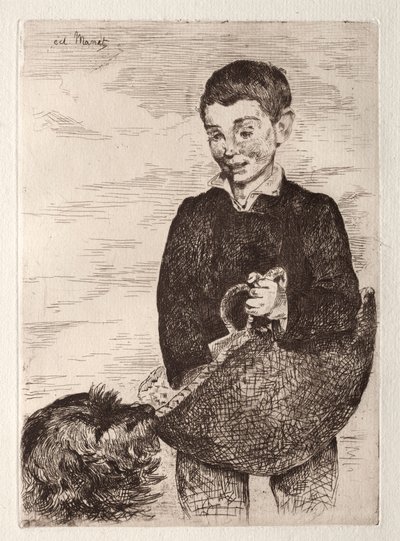 Le gamin au chien, avec le cabas von Édouard Manet