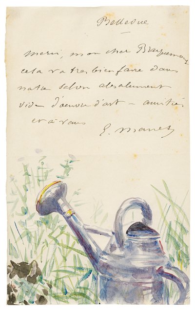 Brief an Félix Bracquemond, Oktober 1880 von Édouard Manet