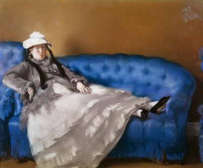 Madame Manet auf dem blauen Sofa von Édouard Manet