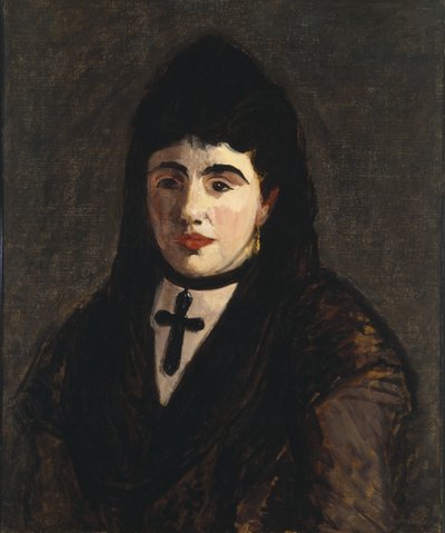 Spanische Frau mit schwarzem Kreuz von Édouard Manet