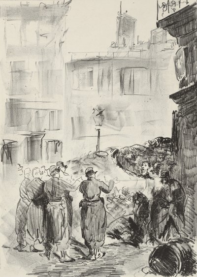 Die Barrikade, 1871, gedruckt 1884 von Édouard Manet