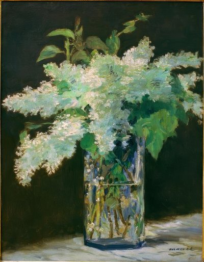 Blumenvase, weiße Flieder von Édouard Manet
