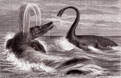 Der Ichthyosaurus und der Plesiosaurus von Edouard Riou